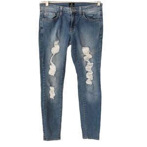 JUST BLACK Jeans, Ankle Cut with Distressi…